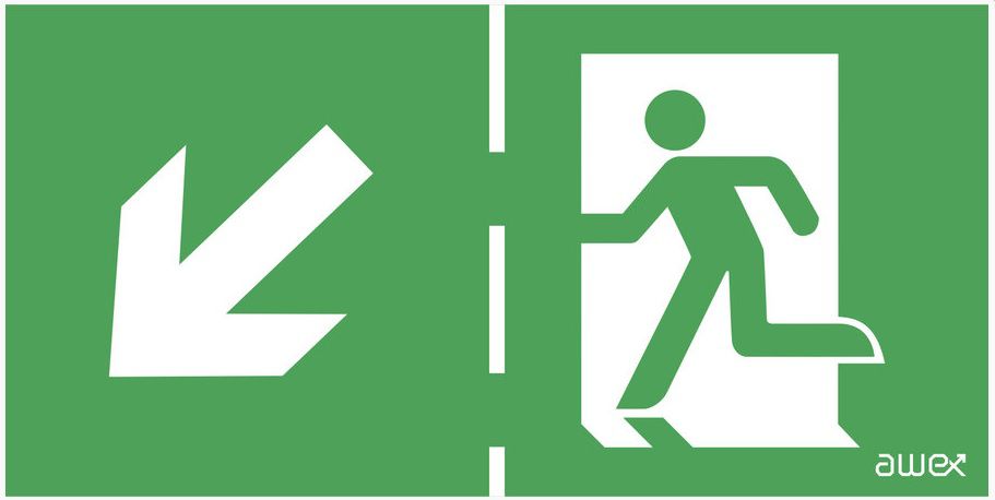 AWEX Piktogram Obrotowa strzałka człowiek w drzwiach 125 x 250mm (PS22)