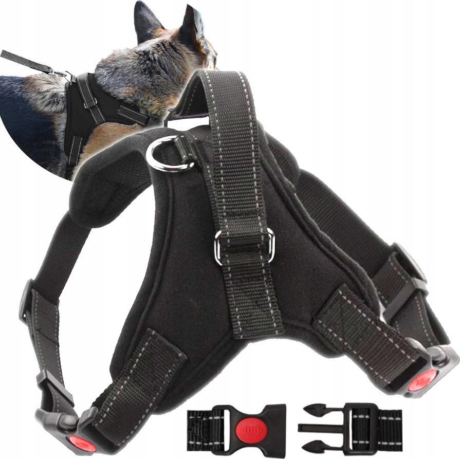 Wobell Mocne Szelki Odblaskowe Dla Psa Uchwyt Z Rączka M odblaskowe z rączką