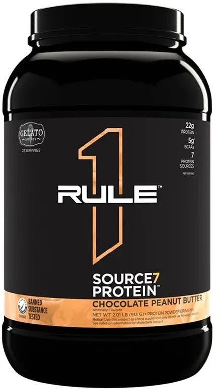 Rule One - Odżywka Białkowa Source7 Protein, Chocolate Peanut Butter Gelato, Proszek 913g