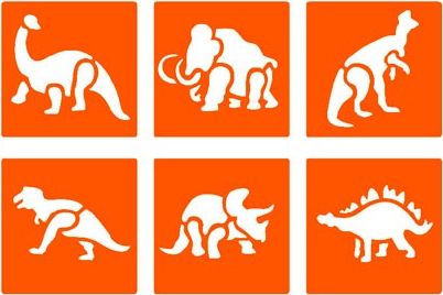 Graine Creative Zestaw 6 szablonów Dinozaury