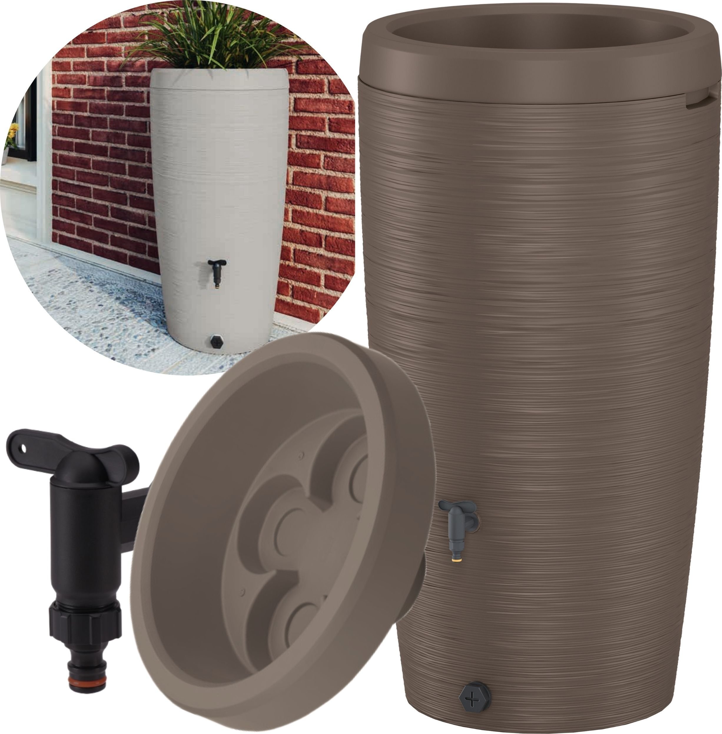 Zbiornik na deszczówkę Gobi 240l Beczka na wodę + Kranik 3/4