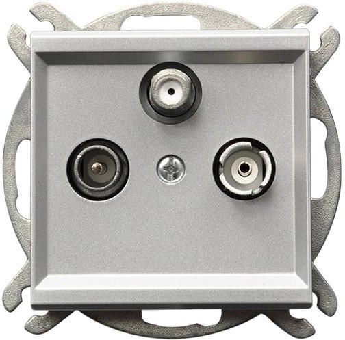 Ospel Gniazdo antenowe Sonata RTV-SAT końcowe srebrny mat (GPA-RS/m/38)