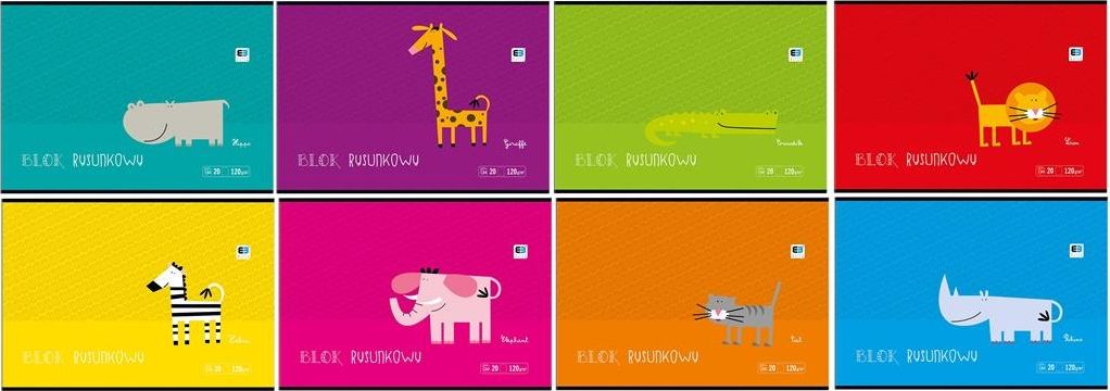 Interdruk Blok rysunkowy A4 20k kolorowy 10szt.