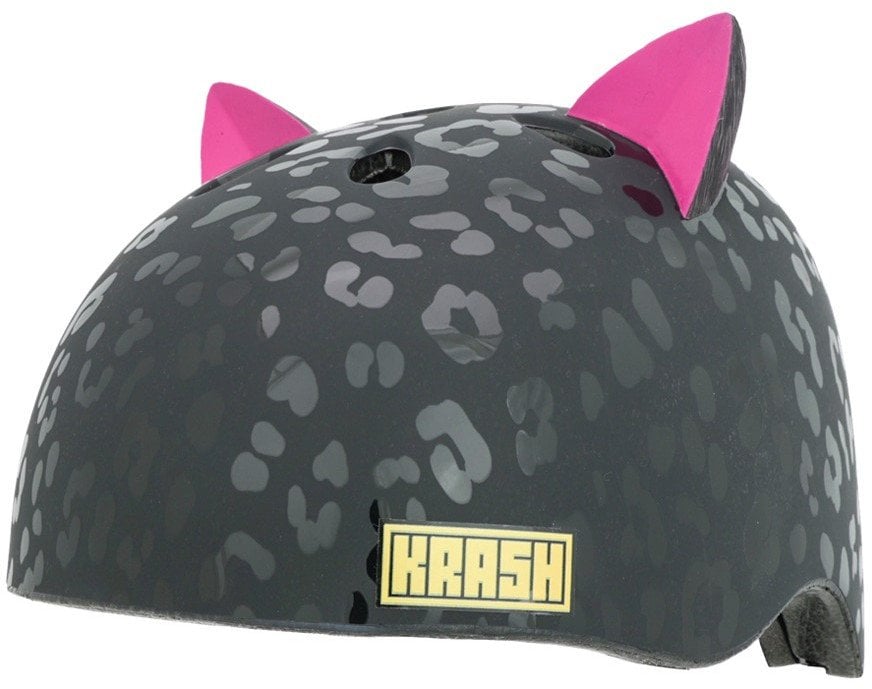 Kask dziecięcy juniorski KRASH LEOPARD KITTY BLACK roz. M YOUTH FS 8+ (54-58 cm) (NEW 2025)