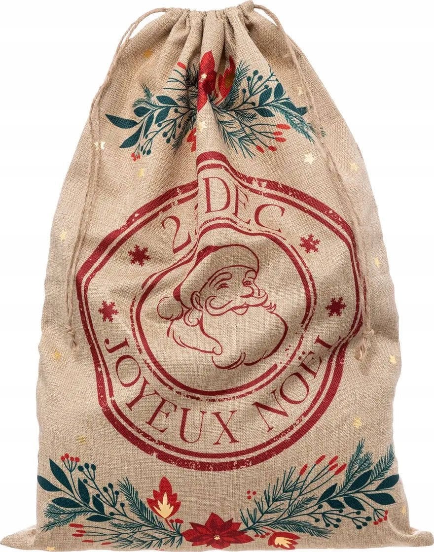 Dekoracja świąteczna Atmosphera Worek na prezent ze świątecznym wzorem, 50 x 70 cm