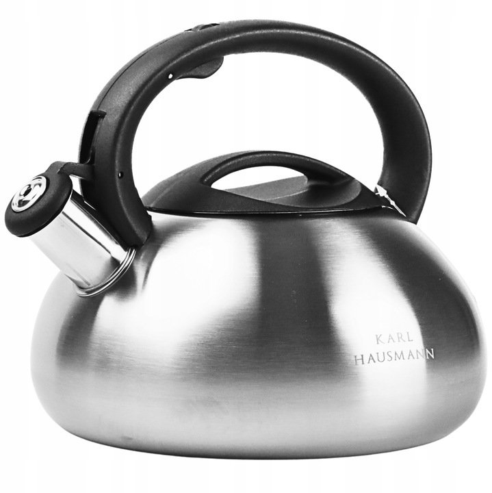 Karl Hausmann Czajnik na GAZ INDUKCJA tradycyjny z gwizdkiem srebrny 3 L