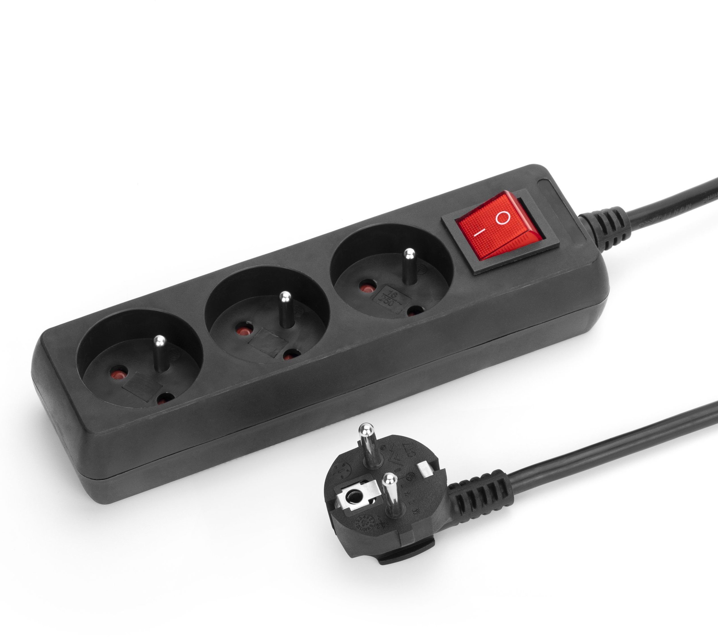 Przedłużacz sieciowy 3 gn. 10m z przeł. czarny MT118B-10 MONTIS