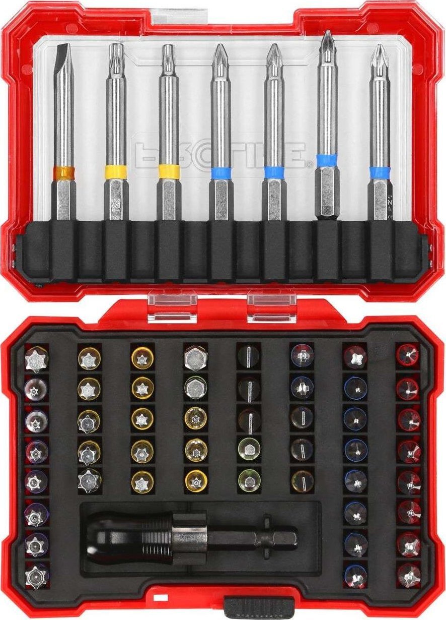 Zestaw końcówek z uchwytem, 57szt. proline