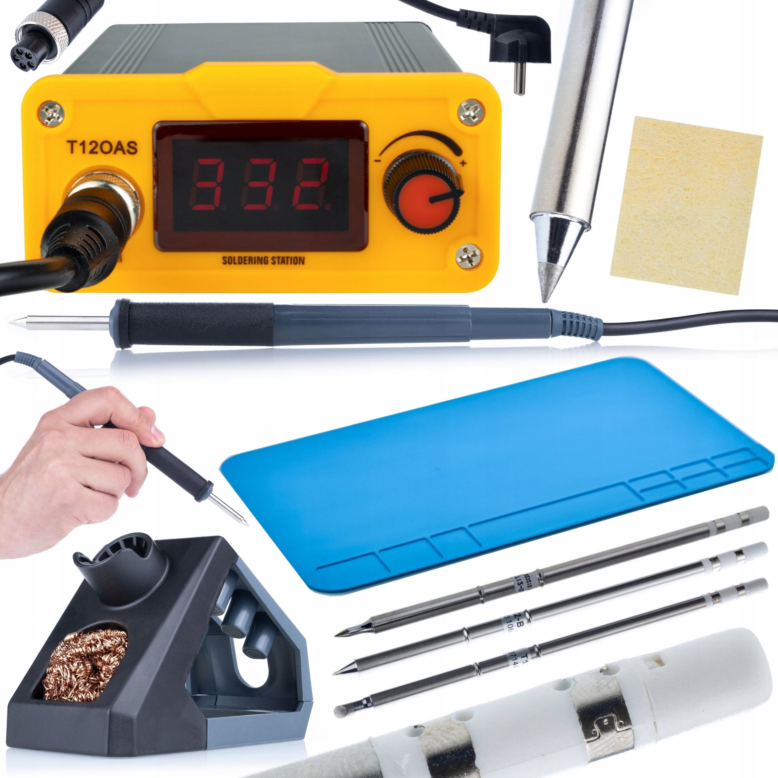 Rosfix ZESTAW STACJA LUTOWNICZA NA GROTY T12 3X EKSTRA GROTY T12 SILIKONOWA MATA