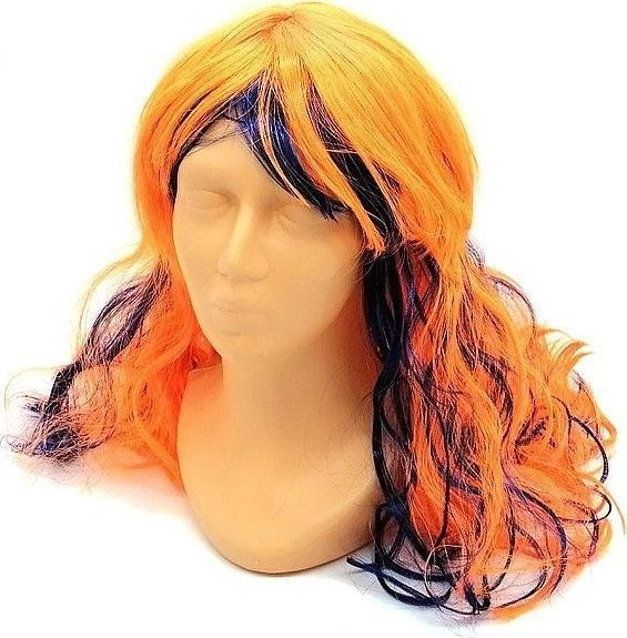 Peruka pomarańczowa z pasemkami