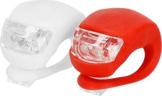 Springos Lampka rowerowa silikonowa 2 szt. LED przód i tył wodoodporna UNIWERSALNY