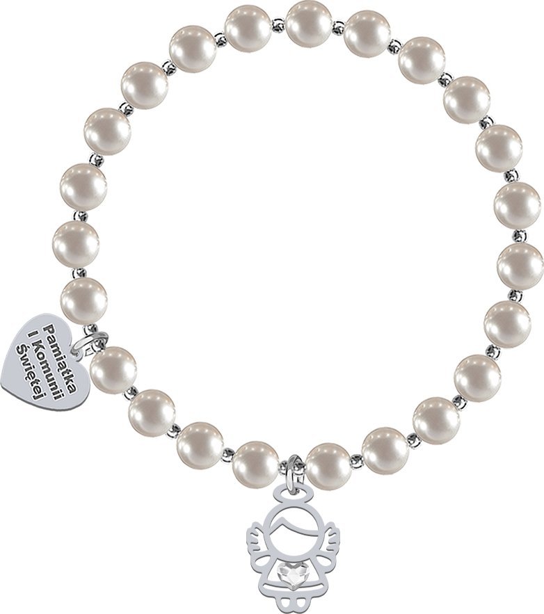 Radziszewska Jewellery I KOMUNIA ŚWIĘTA Bransoletka z Aniołem serce srebro GRAWER GRATIS