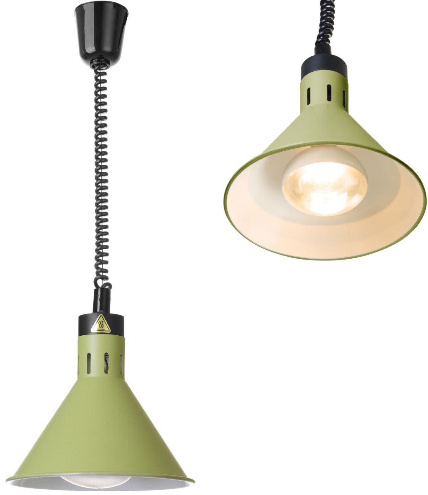 Hendi Lampa do podgrzewania potraw wisząca stożkowa śr. 275 mm 250 W - zielona