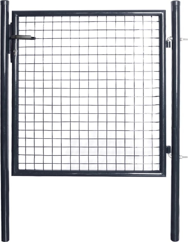 vidaXL Brama ogrodowa z siatki, galwanizowana stal, 85,5x100 cm, szara