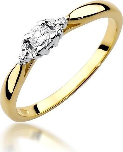 Best Diamonds złoty pierścionek z brylantem 0.13ct 16