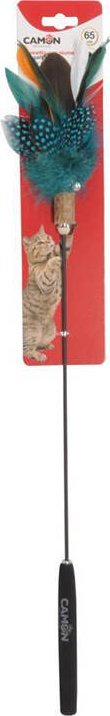 CAMON CAT TOY wędka pióra czarne z dzwonkiem 65 cm