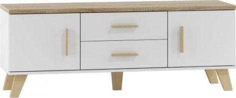 Cama Meble RTV LOTTA 140 2D2S biały+ dąb sonoma