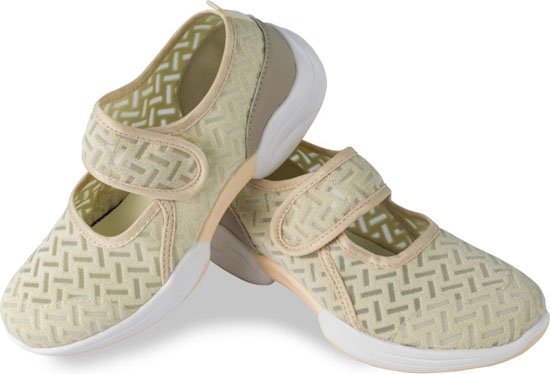 Fitness King Baleriny damskie zapinane na rzep tenisówki beżowe 41