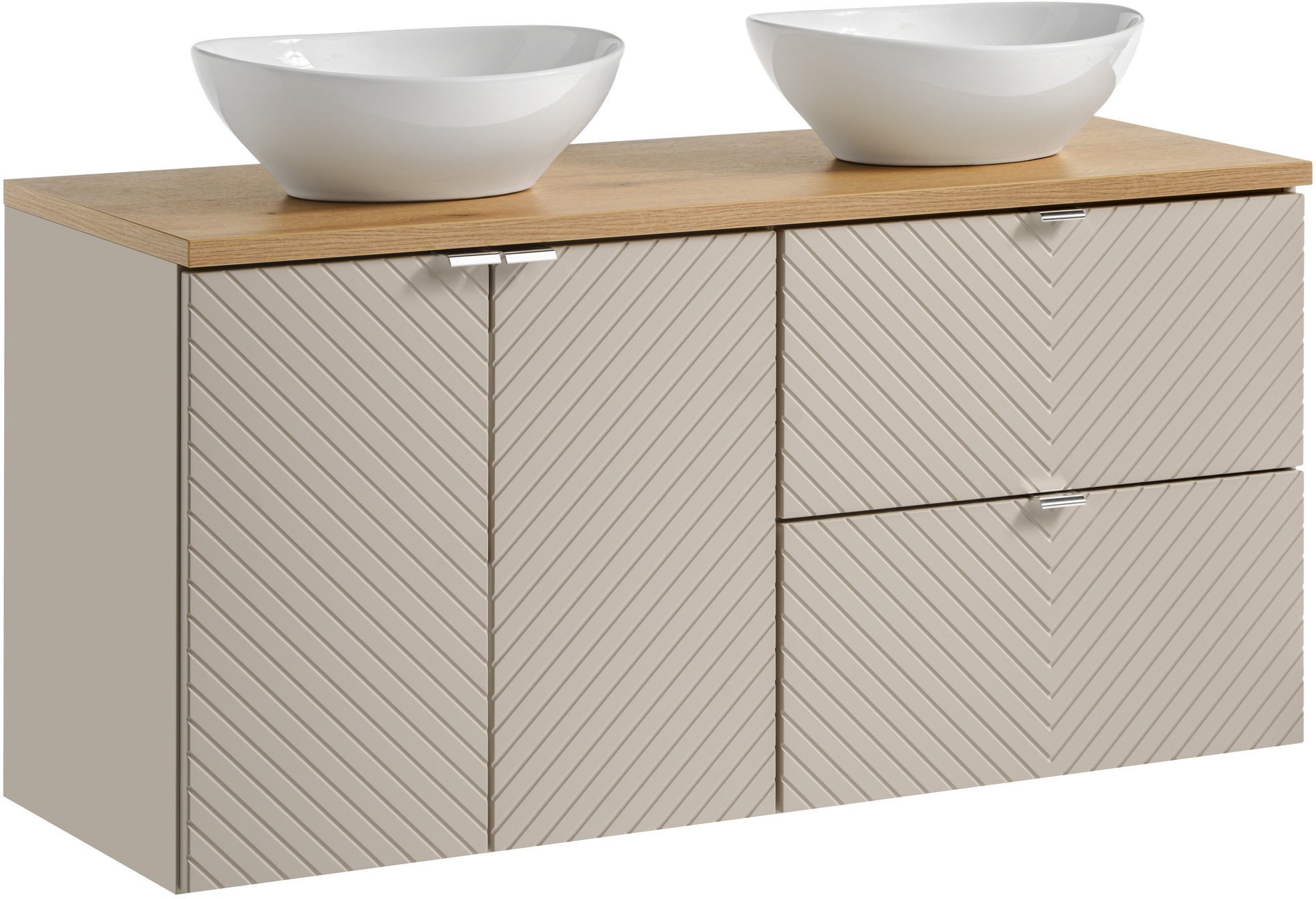 Zestaw meblowy 120cm z blatem i 2 umywalkami nablatowymi Lola