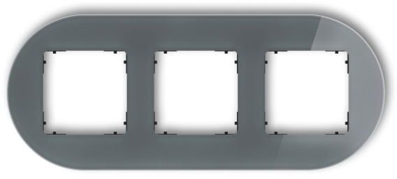 ICON Ramka uniwersalna potrójna okrągła - efekt szkła (ramka: szara spód: biały) 15-0-IRSO-3