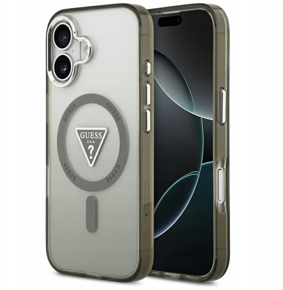 Guess IML Gradient Triangle Logo MagSafe case for iPhone 17 khaki