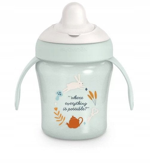 SUAVINEX - 402789-KUBEK DO NAUKI PICIA 200ML/NIEKAPEK/6M+/MIĘTOWY/WONDERLAND