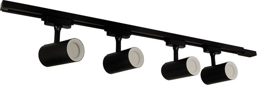 STRUHM Oprawa do szynoprzewodu (4 szt.) + szynoprzewód LUTER 4xGU10 BLACK