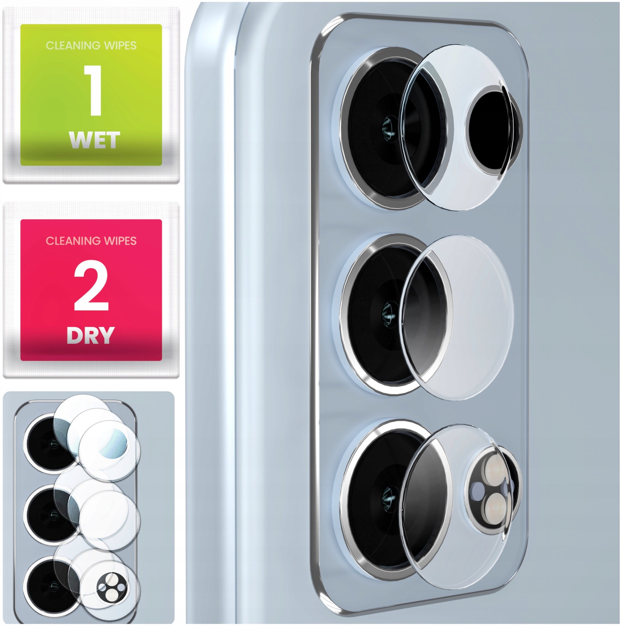 3-PAK Szkło Na Aparat Do Oppo Reno6 Pro 5G (Hartowane, Na Obiektyw, 9H)