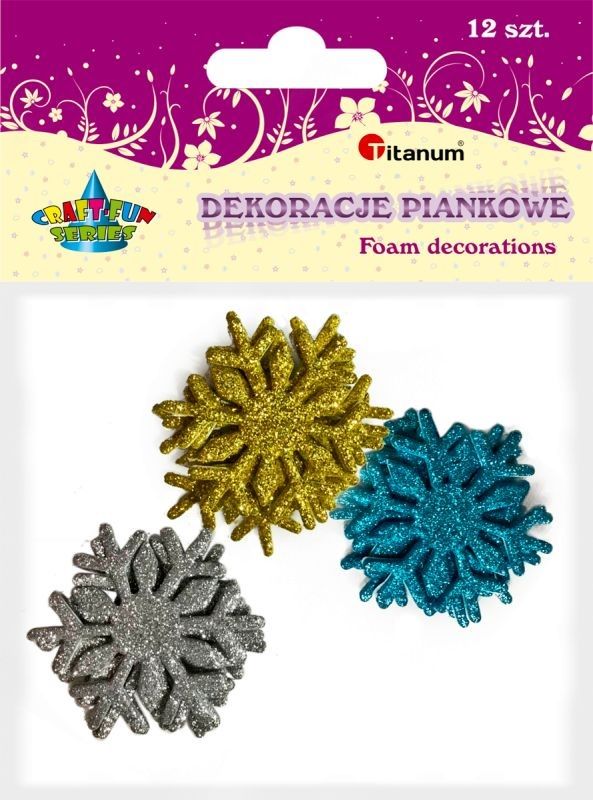 Titanum Kształty piankowe Śnieżynki 12szt.