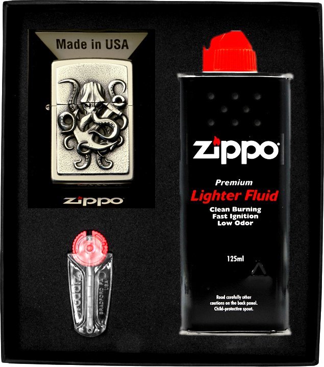 Zestaw ZIPPO Zapalniczka OCTOPUS 3D Prezentowy No1