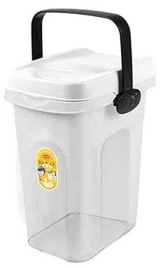 Container for storing pet food 2 5kg 7L 23x19x31cm transparent/white 8003507985506