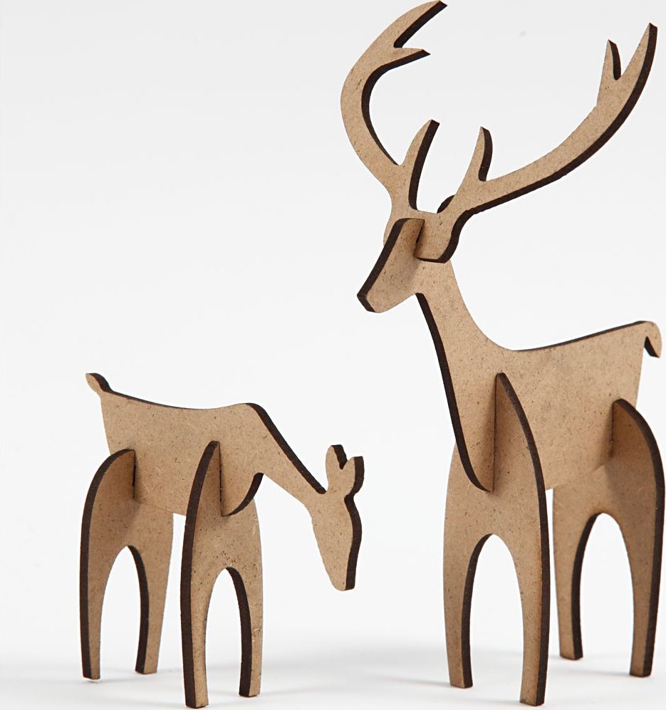 Jeleń i Łania z MDFu H: 5 i 12,5 cm