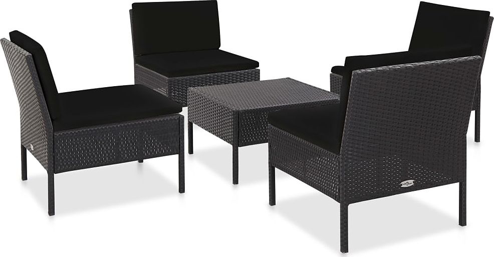 Elior Zestaw czarnych mebli ogrodowych - Shannon 4X