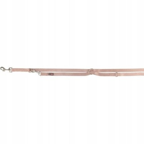 Trixie Premium smycz regulowana dla psa dwustronna taśma róż M–L: 2.00 m/20 mm