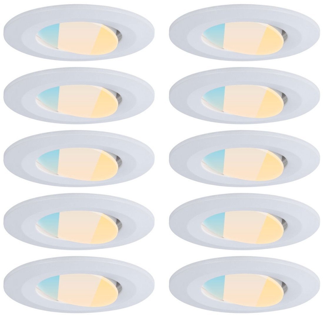 Zestaw opraw do wbudowania CALLA LED 10x5W 430lm okrągła wychylna 3000/4000/6500K IP65 230V biały matowy