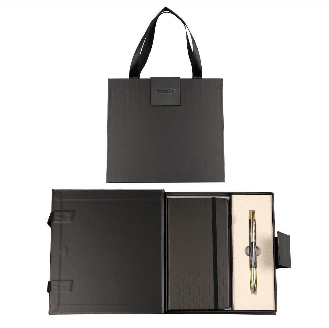 Długopis + notes Elegant premium grafitowo-złoty