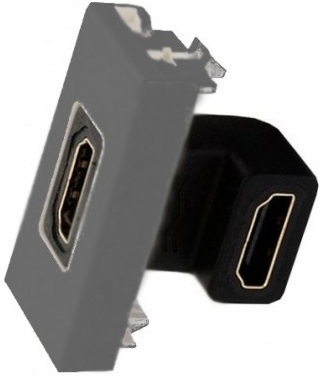 Kontakt-Simon Gniazdo K45/2 HDMI szary grafit - K129B/14