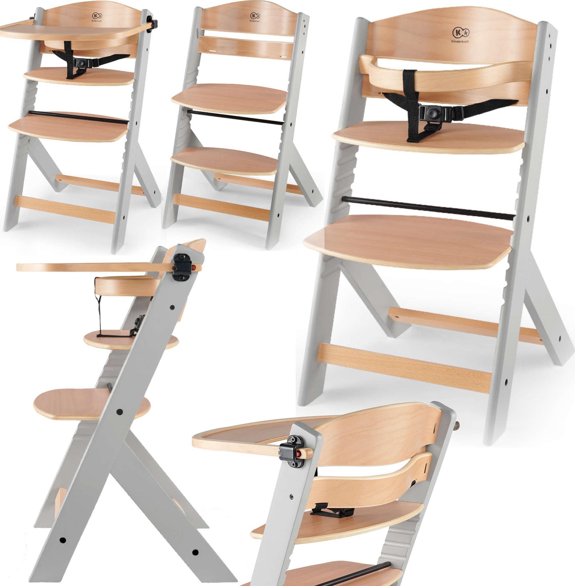 KinderKraft Krzesełko do karmienia Enock, szare nogi (KKKENOCGRY0000)