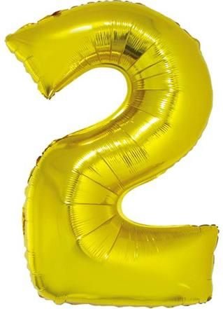 GoDan Balon foliowy cyfra "2" złota, 85cm