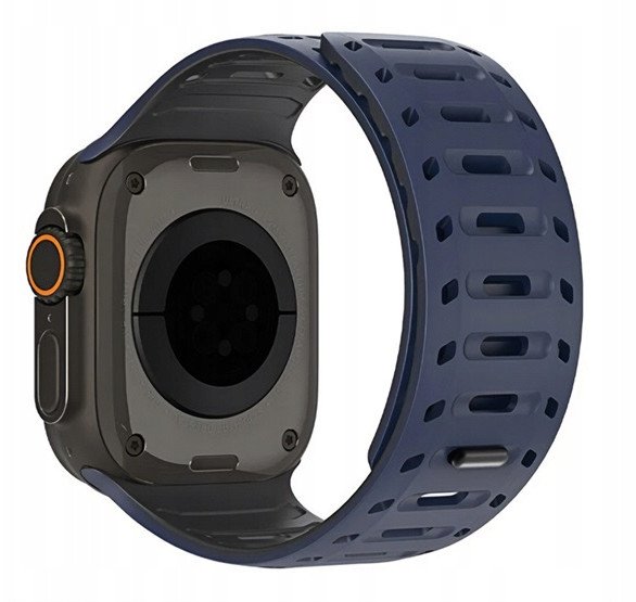DUX DUCIS pasek CS magnetyczny silikonowy do Apple Watch 42/44/45/46/49 mm granatowo czarny