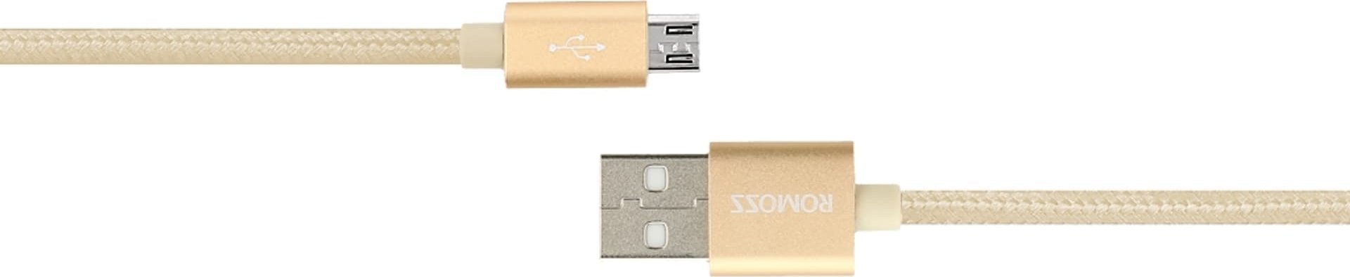 Kabel USB Romoss USB-A - microUSB 1 m Złoty