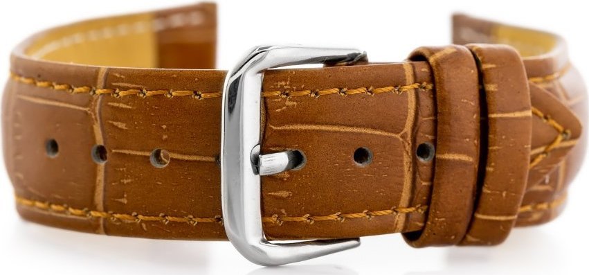 Pasek skórzany do zegarka W102L brąz - 20mm