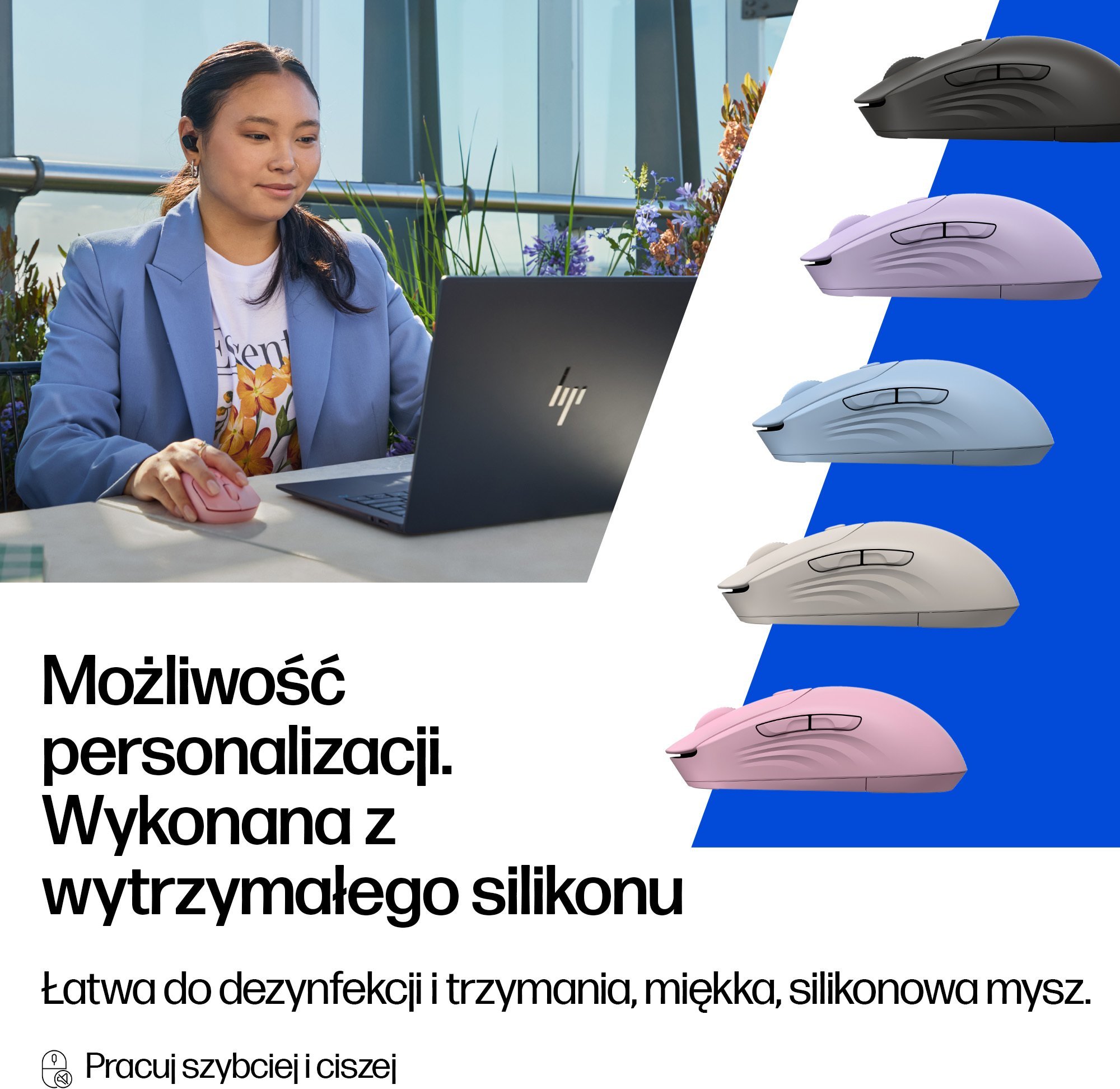 Mysz HP 400 Quiet fioletowa (AZ7B6AA)