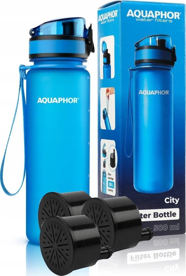 Aquaphor BIDON FILTR BUTELKA AQUAPHOR CITY NIEBIESKA + 3 WKŁADY