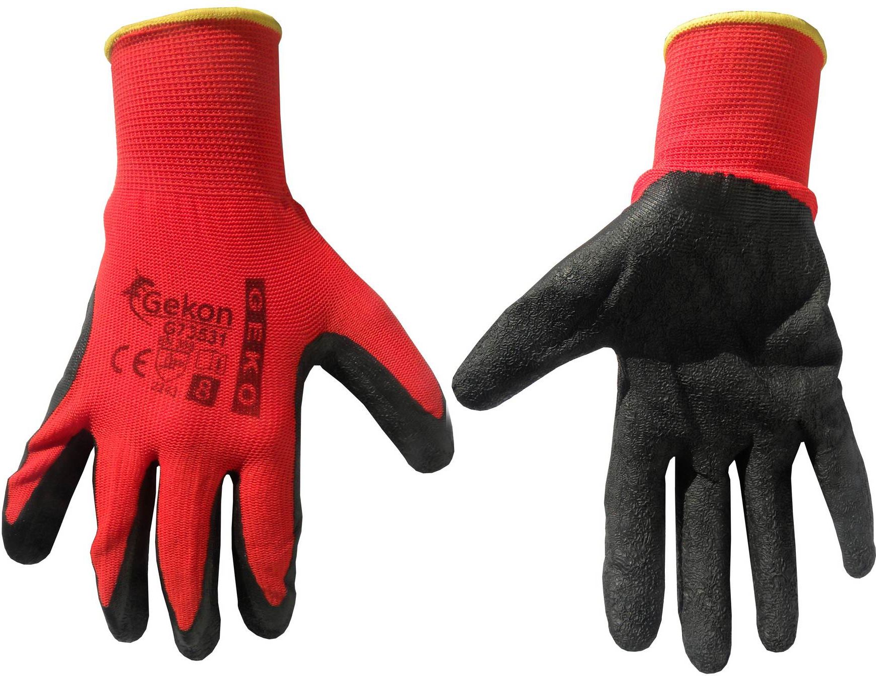 Geko Rękawice ochronne GEKON r.8/latex czerwone/(12/240)