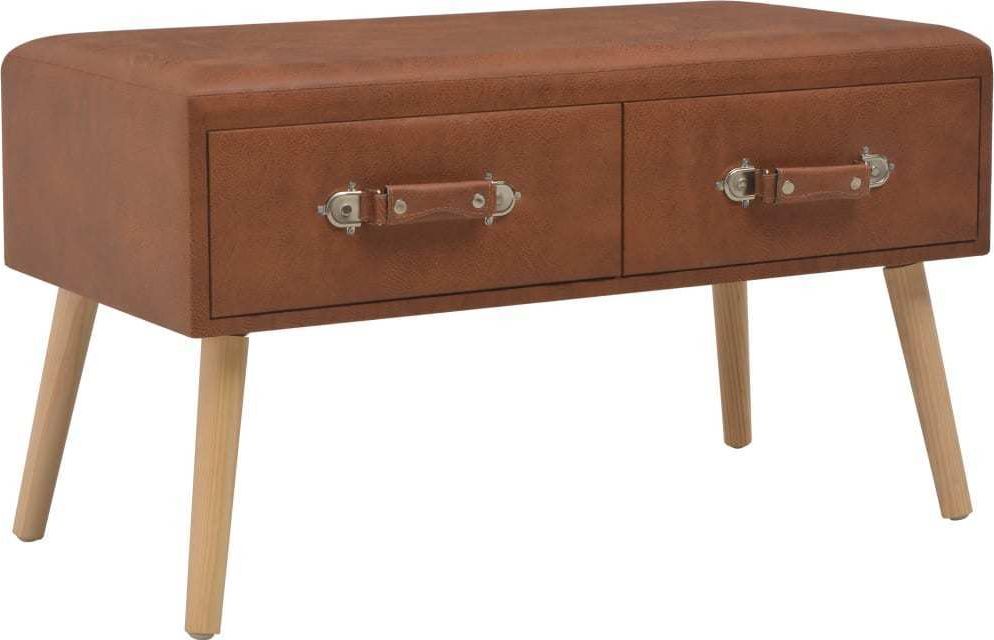 vidaXL Stolik kawowy, brązowy, 80x40x46 cm, sztuczna skóra