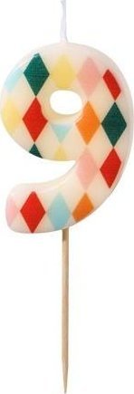 Świeczka urodzinowa 9 romby 5,5cm