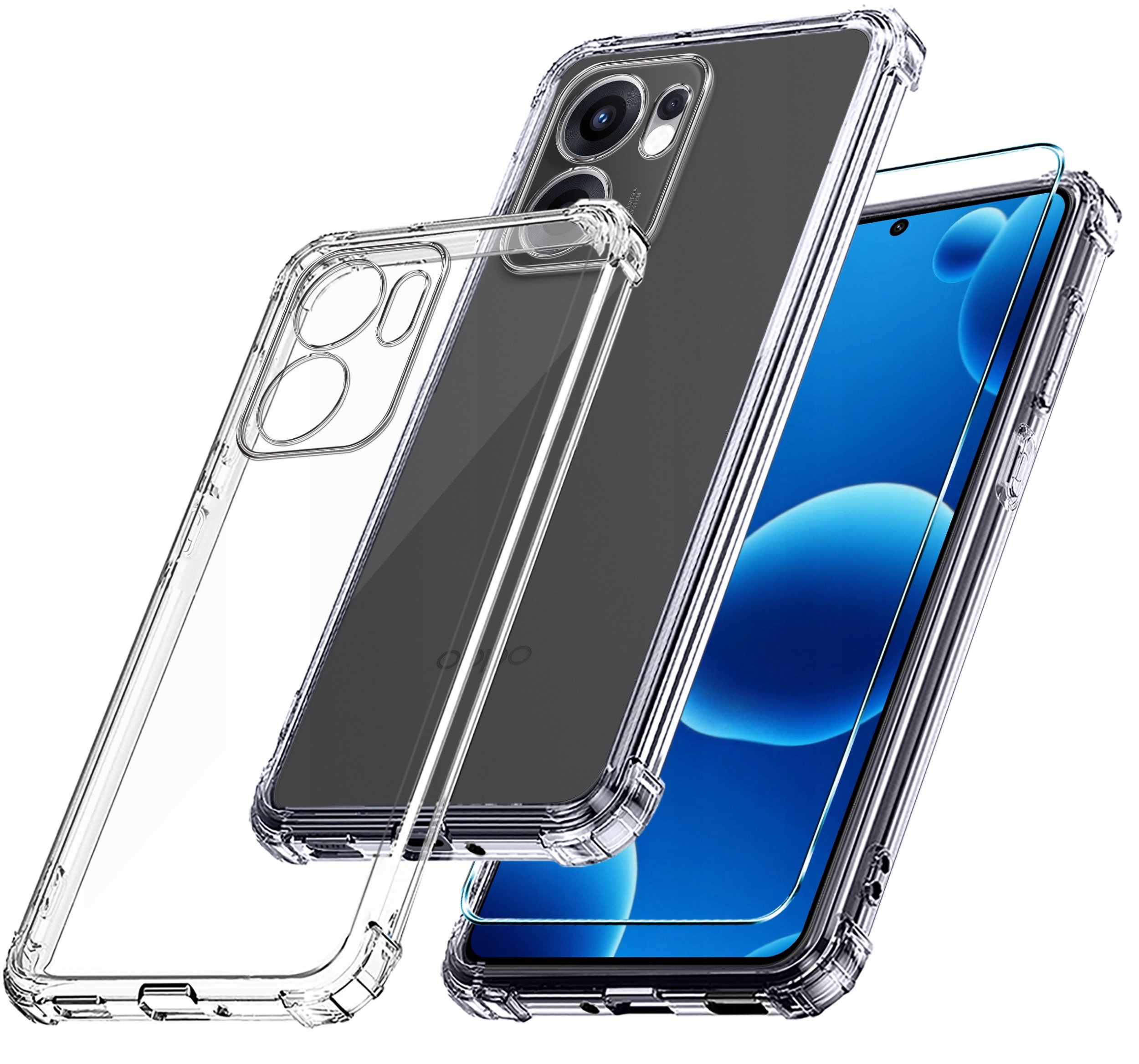 Etui do Oppo Reno 13 FS 5G | F 5G PANCERNE CASE SILICON GUMOWE SLIM SZKŁO