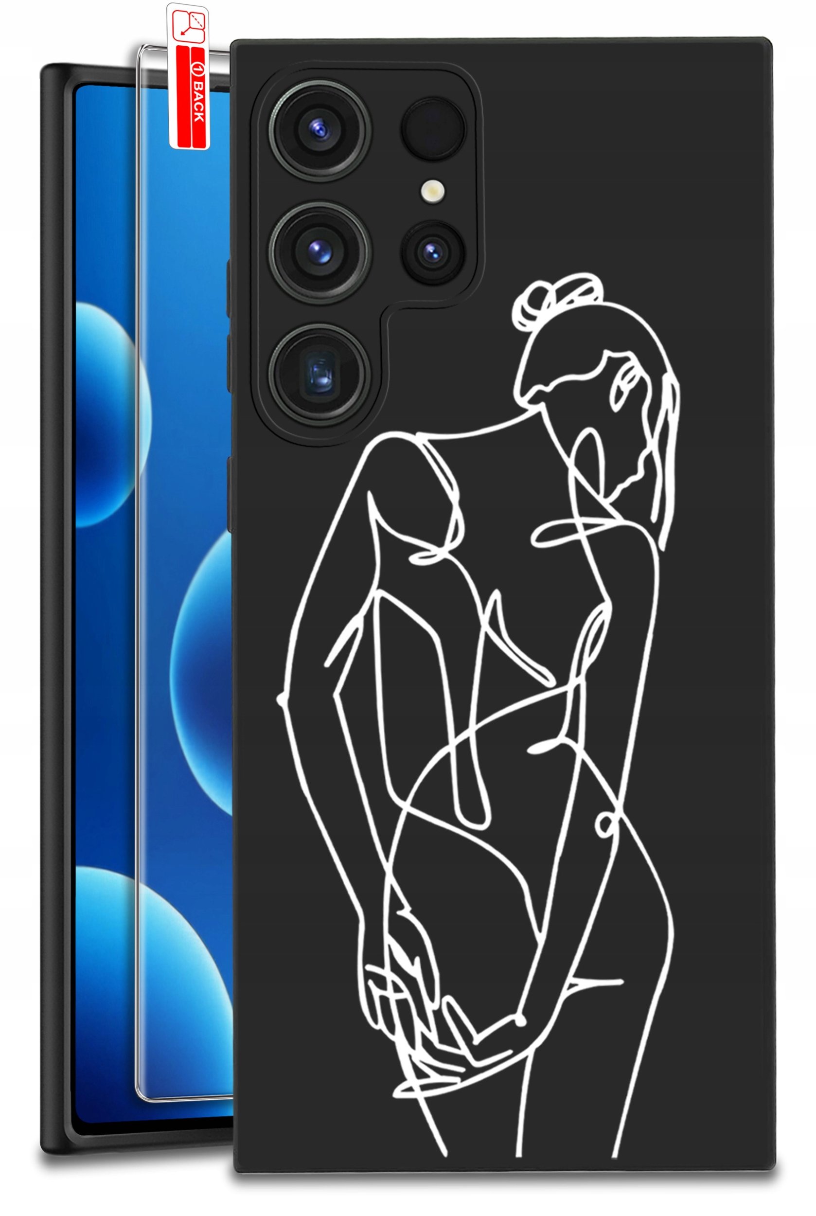 ETUI do Samsung Galaxy S25 Ultra WZORY | SILIKONOWE MATT CASE + SZKŁO 9H