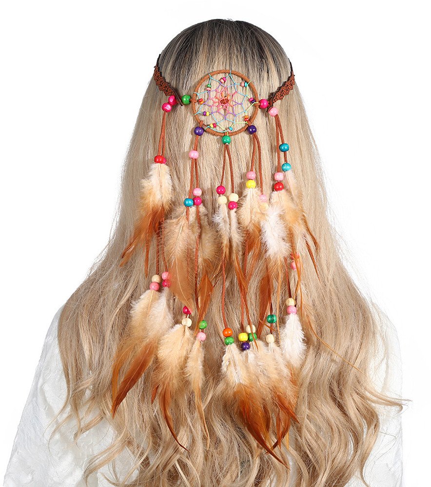 Pióropusz OPASKA do Włosów PIÓRKA ŁAPACZ SNÓW A17